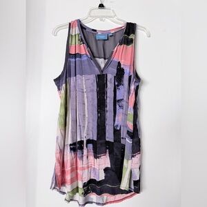Simply Vera Colorful Abstract Sleeveless Top
